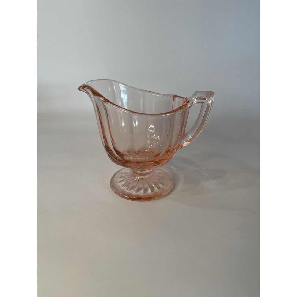 Heisey Glass Flamingo Pink Depression Glass Pedestal Creamer